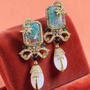 Jewel Treatzz Luxury Finish Gemstone Push Back Dangle Earrings