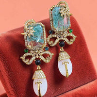 Jewel Treatzz Luxury Finish Gemstone Push Back Dangle Earrings