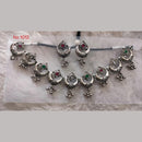 Khushboo Jewellers Oxidised Plated Pota Stone And Ghungroo Necklace Set