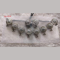 Khushboo Jewellers Oxidised Plated Kundan Stone And Ghungroo Necklace Set