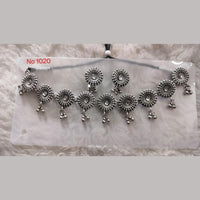 Khushboo Jewellers Oxidised Plated Kundan Stone And Ghungroo Necklace Set