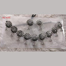 Khushboo Jewellers Oxidised Plated Kundan Stone And Ghungroo Necklace Set