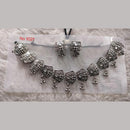 Khushboo Jewellers Oxidised Plated Kundan Stone And Ghungroo Necklace Set