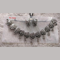 Khushboo Jewellers Oxidised Plated Kundan Stone And Ghungroo Necklace Set