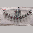 Khushboo Jewellers Oxidised Plated Pota Stone And Ghungroo Necklace Set