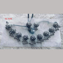 Khushboo Jewellers Oxidised Plated Kundan Stone And Ghungroo Necklace Set