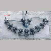 Khushboo Jewellers Oxidised Plated Kundan Stone And Ghungroo Necklace Set