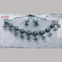 Khushboo Jewellers Oxidised Plated Kundan Stone And Ghungroo Necklace Set