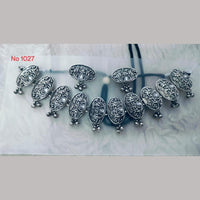 Khushboo Jewellers Oxidised Plated Kundan Stone And Ghungroo Necklace Set