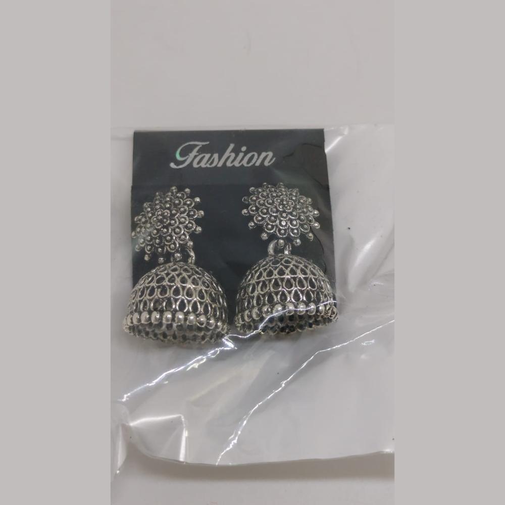 Khushboo Jewellers Oxidised Plated Jhumki Earrings