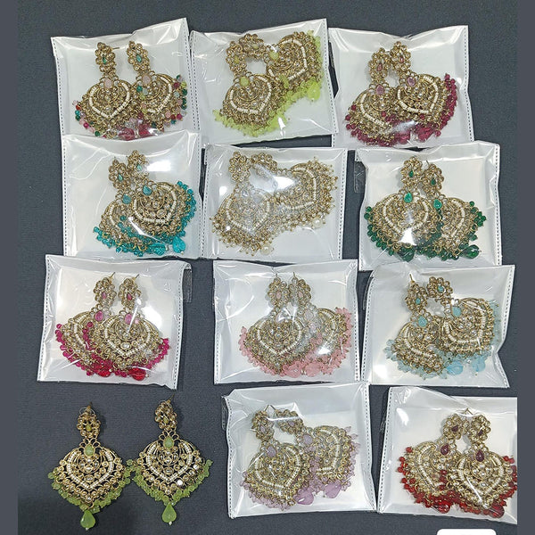 Rani Sati Jewels Gold Plated Crystal Stone Dangler Earrings