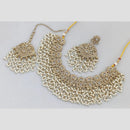 Rani Sati Jewels Gold Plated Pota Stone And Beads Necklace Set