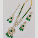 Rani Sati Jewels Gold Plated Pota Stone And Pearl Long Necklace Set