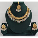 Rani Sati Jewels Timeless Beauty Crystal Stone And Pearls Necklace Set