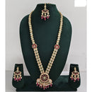 Rani Sati Jewels Regal Glow Crystal Stone And Pearls Necklace Set