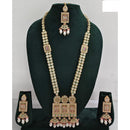 Rani Sati Jewels Regal Glow Crystal Stone And Pearls Necklace Set