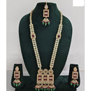 Rani Sati Jewels Regal Glow Crystal Stone And Pearls Necklace Set