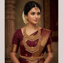 Naitika Arts South Indian Pota Stone And Temple Jewellery Necklace Set With Waist Belt