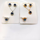 Tarohi Jewels Crystal Stone Chain Pendant Set