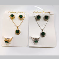 Tarohi Jewels Crystal Stone Chain Pendant Set