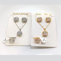 Tarohi Jewels Crystal Stone Chain Pendant Set