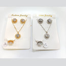 Tarohi Jewels Crystal Stone Chain Pendant Set
