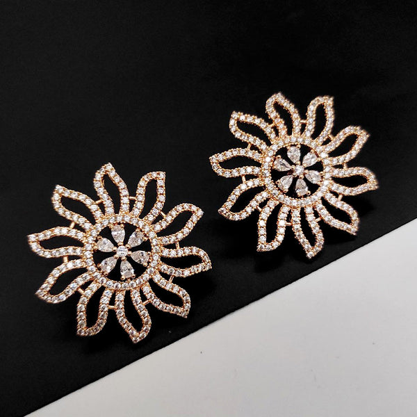 Aamrapali  Rose Gold American  Diamond  Stud  Earrings