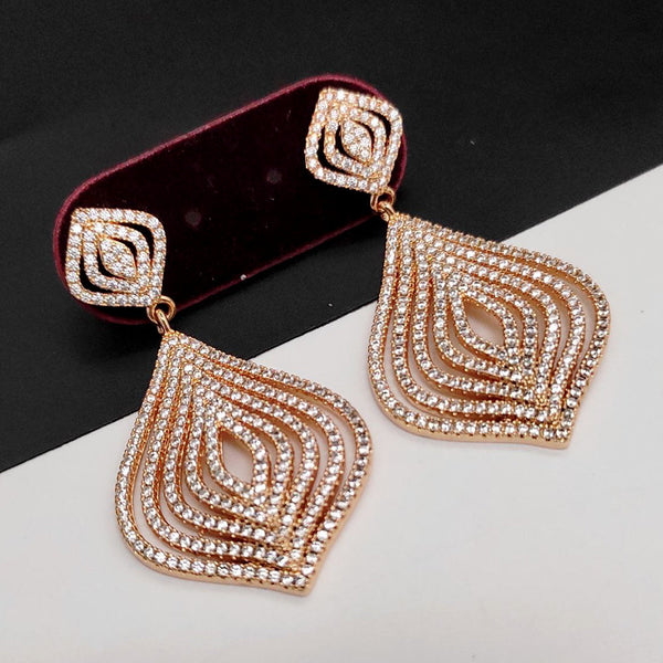 Aamrapali  Rose Gold American  Diamond  Dangler  Earrings