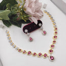Aamrapali Glamorous Crystal And Austrian Stone Necklace Set