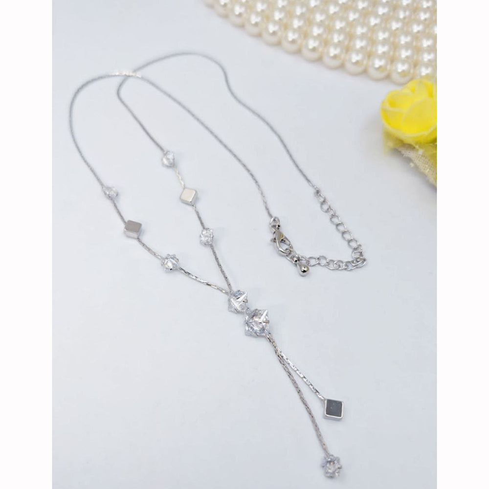 Aamrapali Shimmering Shine American Diamond Delicate Necklace 