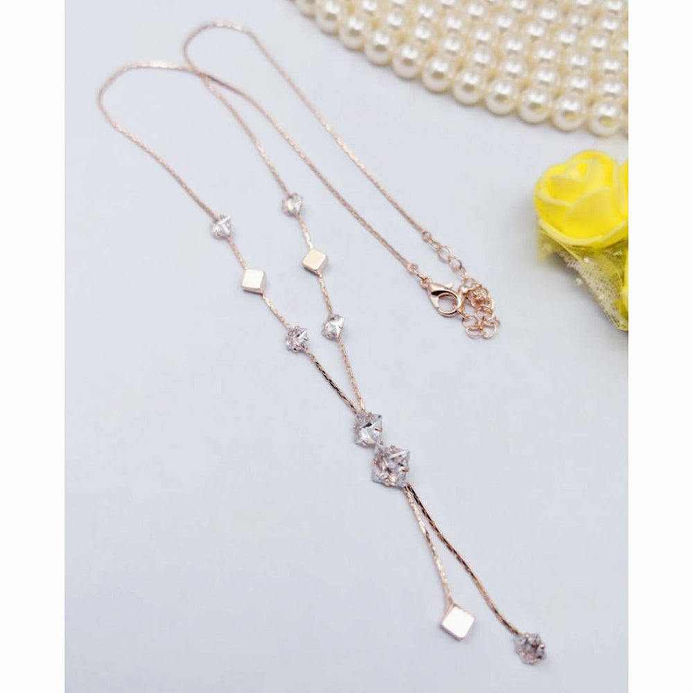 Aamrapali Shimmering Shine American Diamond Delicate Necklace 