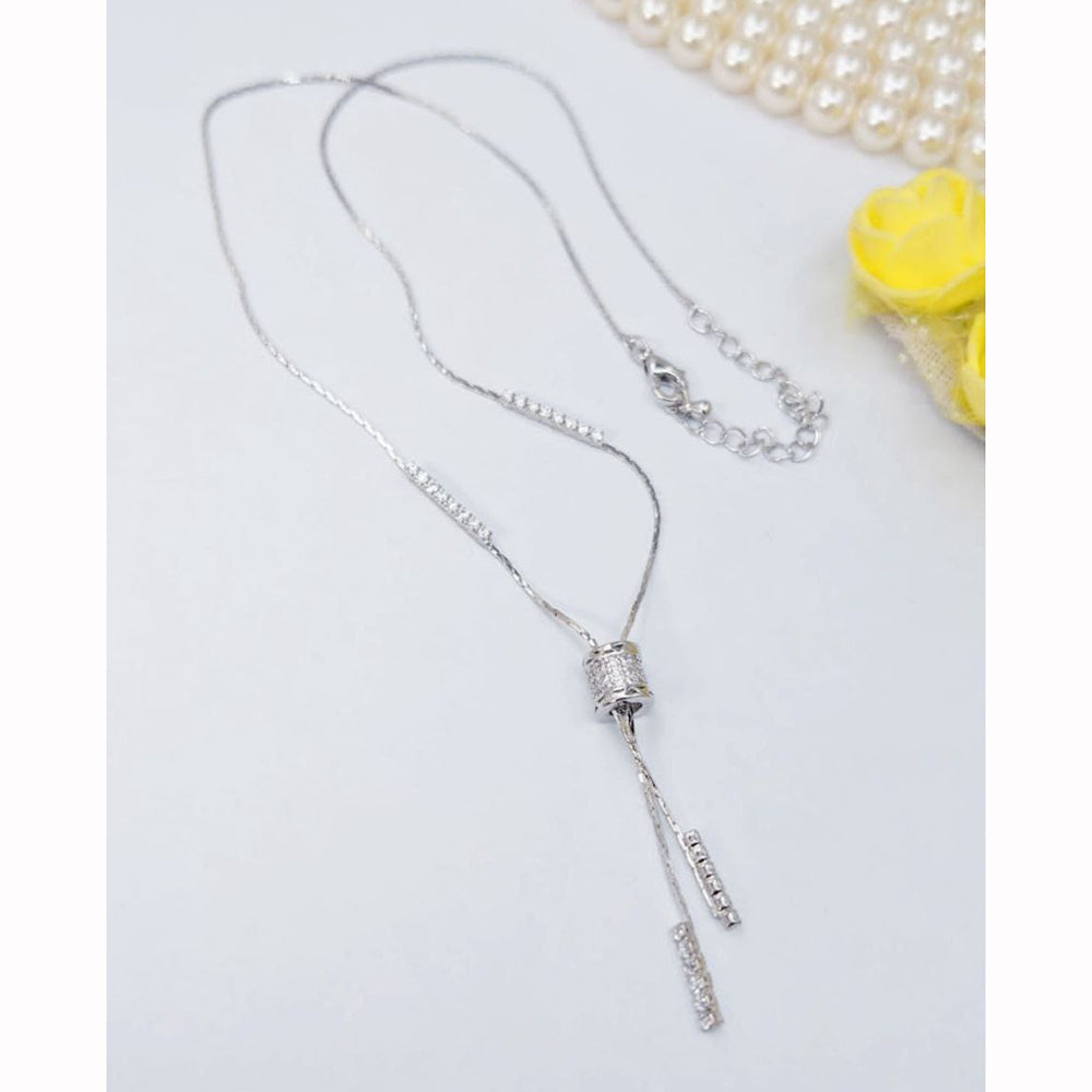 Aamrapali Shimmering Shine American Diamond Delicate Necklace 