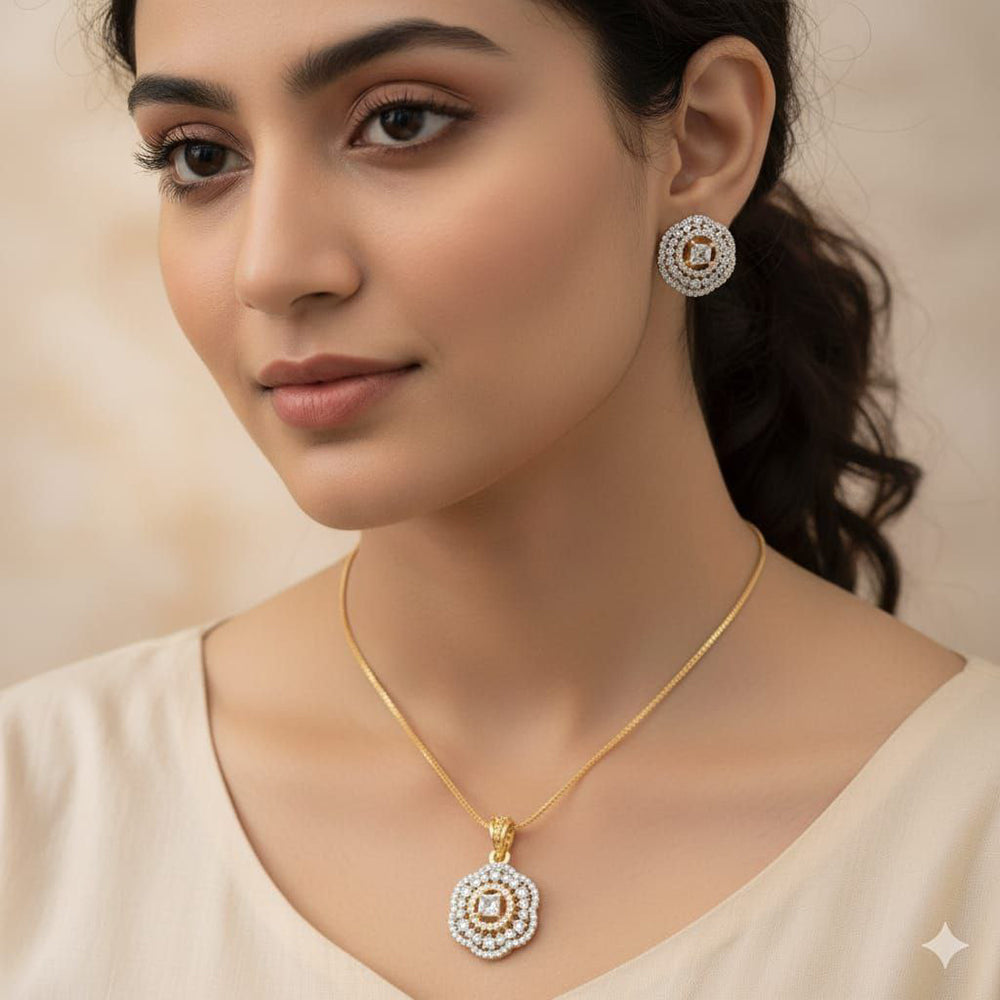 Aamrapali Classic Austrian Stone Chain Pendant Set