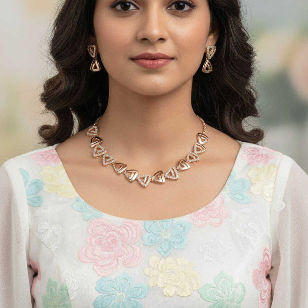 Aamrapali Shimmer Austrian Stone Necklace Set 