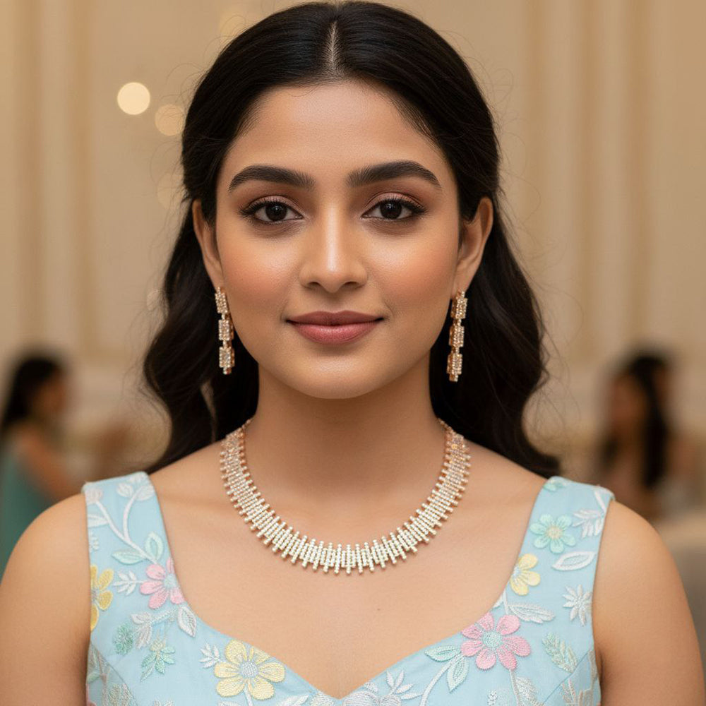Aamrapali Shimmer Austrian Stone Necklace Set 