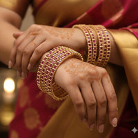 Aamrapali Gleaming Austrian Stone Bangles Set