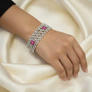 Aamrapali Trendy Leaf Shape Austrian Stone Bracelet