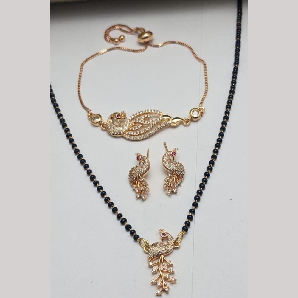 Aamrapali Designer Austrian Stone Black Beaded Mangalsutra