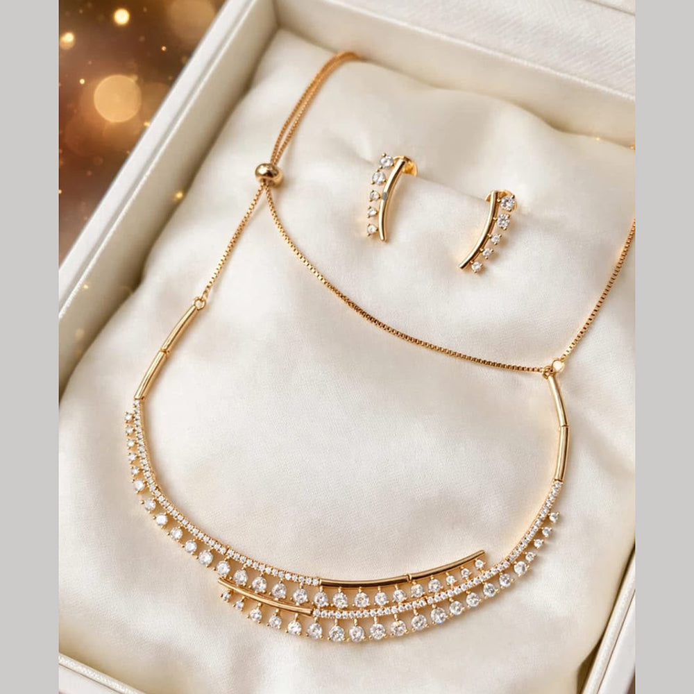 Aamrapali  Modern Minimalist Austrian Stone Designer Necklace Set