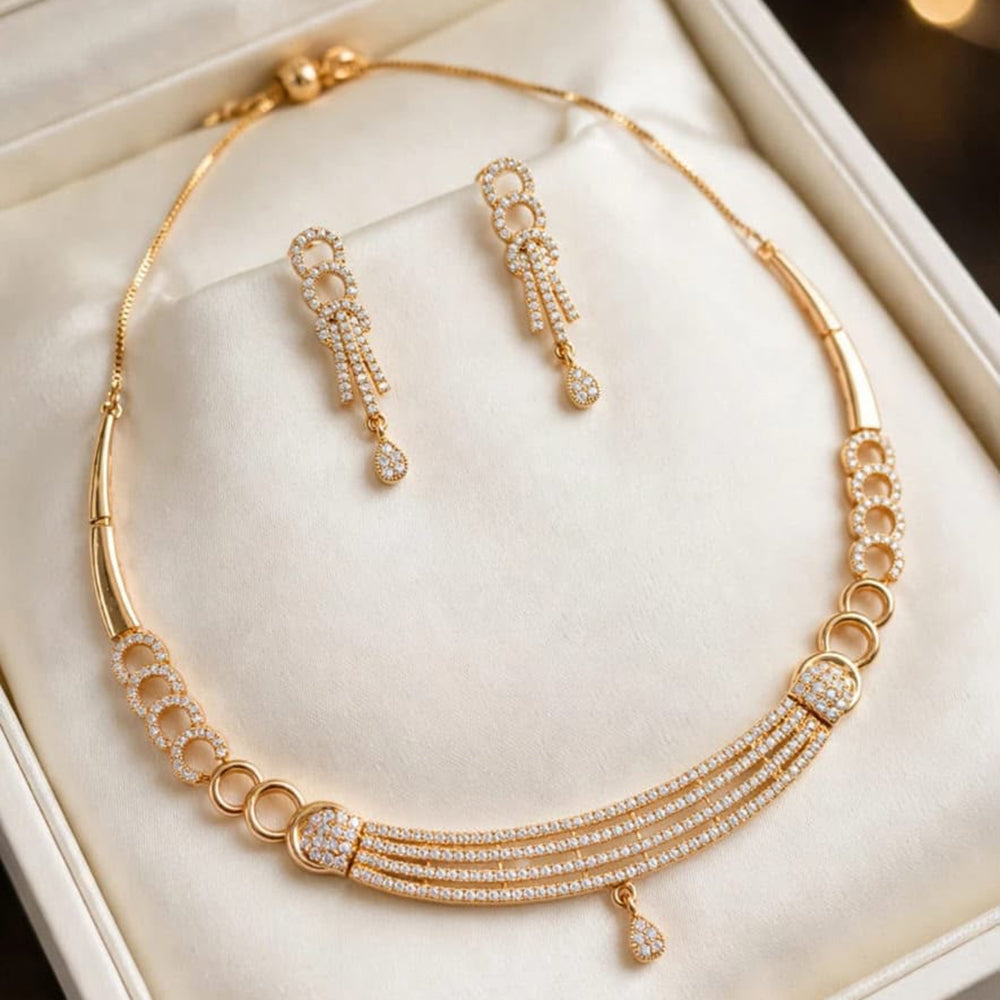 Aamrapali  Modern Minimalist Austrian Stone Designer Necklace Set