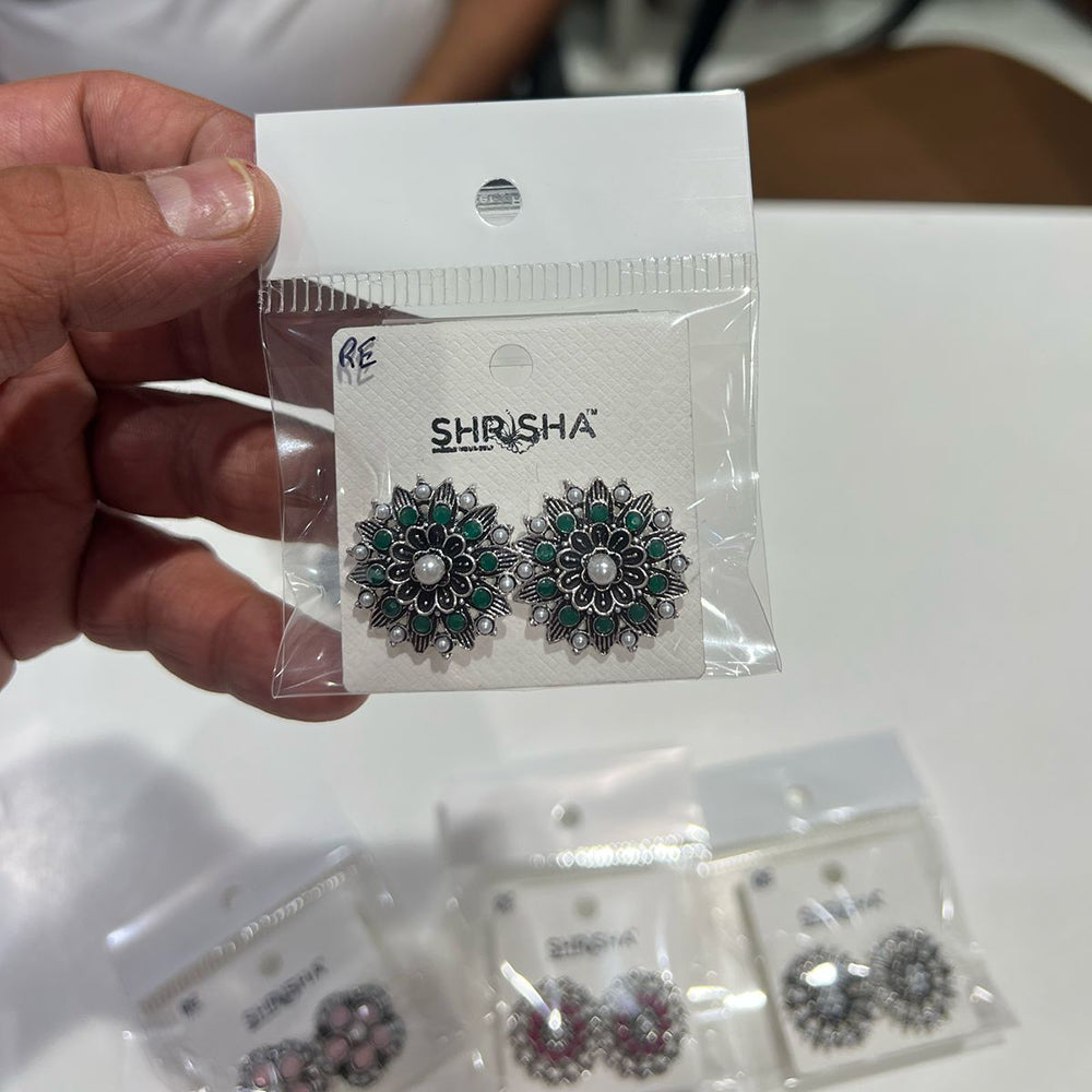 Shrisha Oxidised Plated Stud Earrings