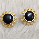 Marudhar Creations Gold Plated Matte Finish Stud Earrings