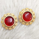 Marudhar Creations Gold Plated Matte Finish Stud Earrings