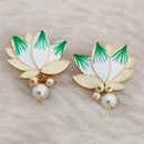 Marudhar Creations Gold Plated Matte Finish Stud Earrings