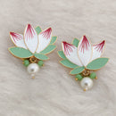 Marudhar Creations Gold Plated Matte Finish Stud Earrings