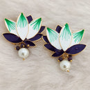 Marudhar Creations Gold Plated Matte Finish Stud Earrings