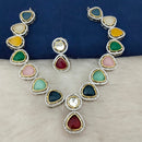 Marudhar Creations Gold Plated Crystal Stone Necklace Set