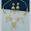 Marudhar Creations Gold Plated Crystal Stone And Pearl Necklace Set