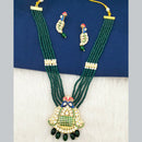 Marudhar Creations Gold Plated Kundan And Beads Necklace Set