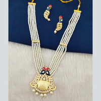 Marudhar Creations Gold Plated Kundan And Beads Necklace Set